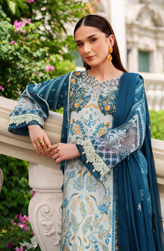 Ivy Bloom by Parishay Embroidered Viscose Unstitched 3 Piece Suit - IVY-04 - PS25VBL - Blue - Winter Collection