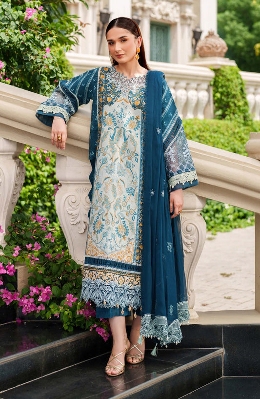 Ivy Bloom by Parishay Embroidered Viscose Unstitched 3 Piece Suit - IVY-04 - PS25VBL - Blue - Winter Collection