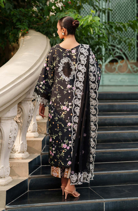Ivy Bloom by Parishay Embroidered Viscose Unstitched 3 Piece Suit - IVY-01 - PS25VBL - Black - Winter Collection