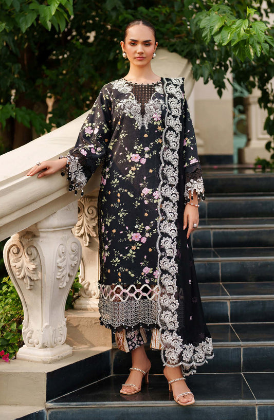Ivy Bloom by Parishay Embroidered Viscose Unstitched 3 Piece Suit - IVY-01 - PS25VBL - Black - Winter Collection