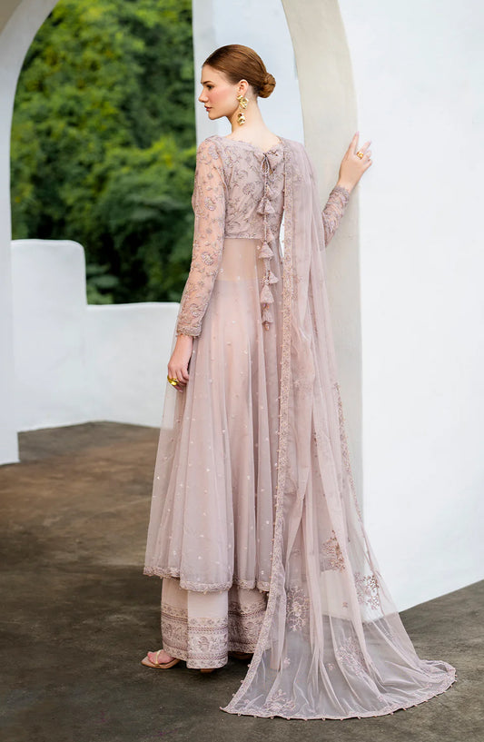 Iznik Chinon Chiffon Embroidered Net Unstitched 3 Piece Suit - CC-71 - IZN25CHN - Pink - Formals Collection