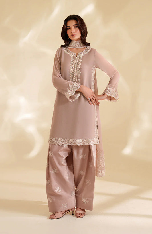Iznik Chinon Chiffon Embroidered Chiffon Unstitched 3 Piece Suit - CC-79 - IZN25CHN - Pink - Formals Collection