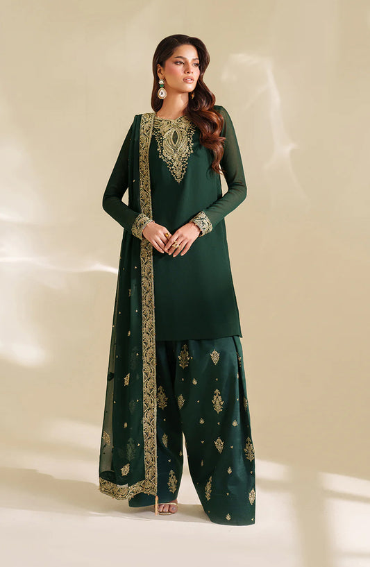 Iznik Chinon Chiffon Embroidered Chiffon Unstitched 3 Piece Suit - CC-75 - IZN25CHN - Green - Formals Collection