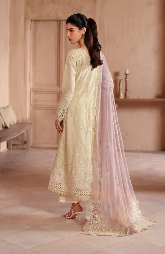 Iznik Festive Embroidered Lawn Unstitched 3 Piece Suit - EL-10 - IZN26EID - Yellow - Eid Collection