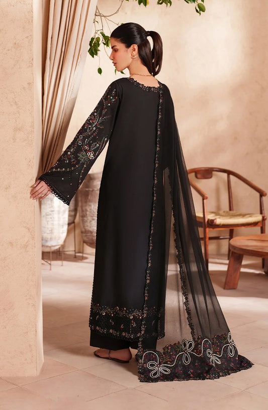 Iznik Festive Embroidered Lawn Unstitched 3 Piece Suit - EL-07 - IZN26EID - Black - Eid Collection
