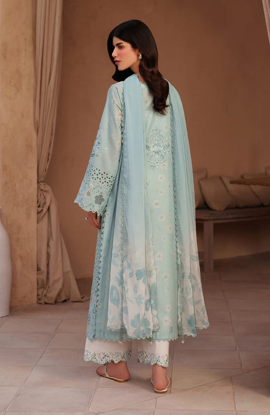 Iznik Festive Embroidered Lawn Unstitched 3 Piece Suit - EL-05 - IZN26EID - Blue - Eid Collection