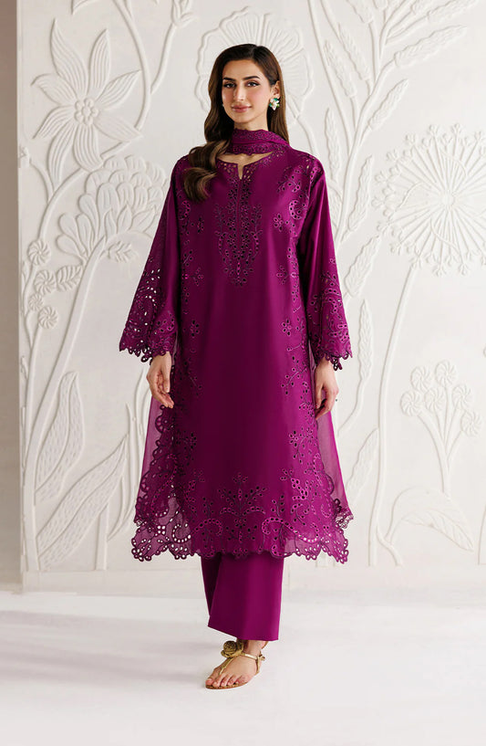 Iznik Exclusive Embroidered Lawn Unstitched 3 Piece Suit - UE-678 - IZN26XCL - Purple - Summer Collection