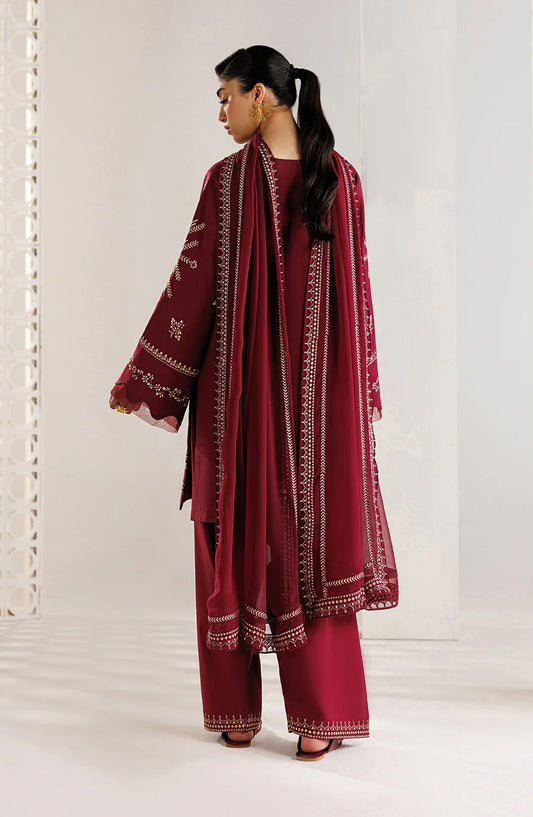 Iznik Exclusive Embroidered Lawn Unstitched 3 Piece Suit - UE-682 - IZN26XCL - Maroon - Summer Collection