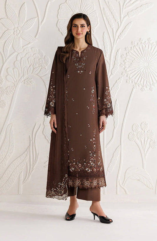Iznik Exclusive Embroidered Lawn Unstitched 3 Piece Suit - UE-686 - IZN26XCL - Brown - Summer Collection