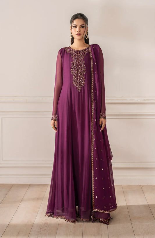 Iznik Exclusive Formals Embroidered Chiffon Unstitched 3 Piece Suit - UE-480 - IZN25ECF - Purple - Festive Collection