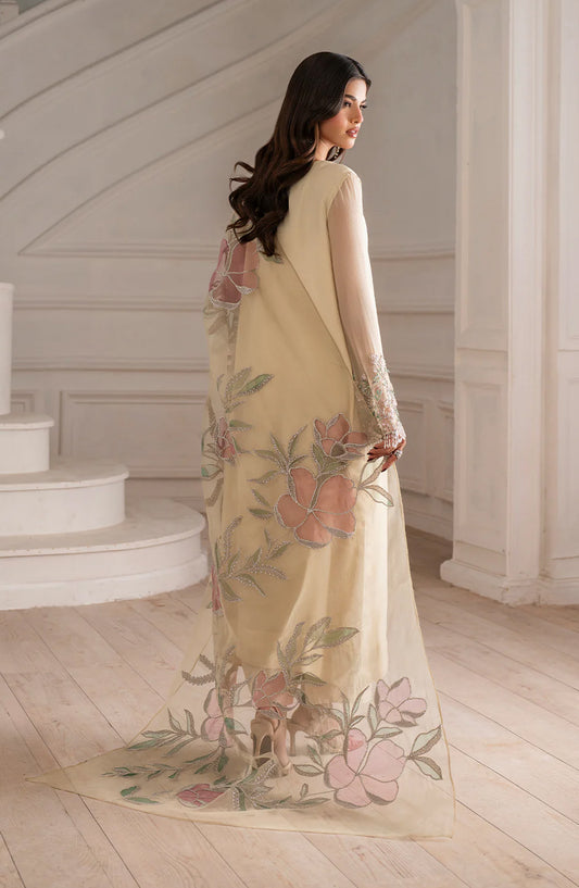 Iznik Exclusive Formals Embroidered Chiffon Unstitched 3 Piece Suit - UE-413 - IZN25ECF - Fawn - Festive Collection