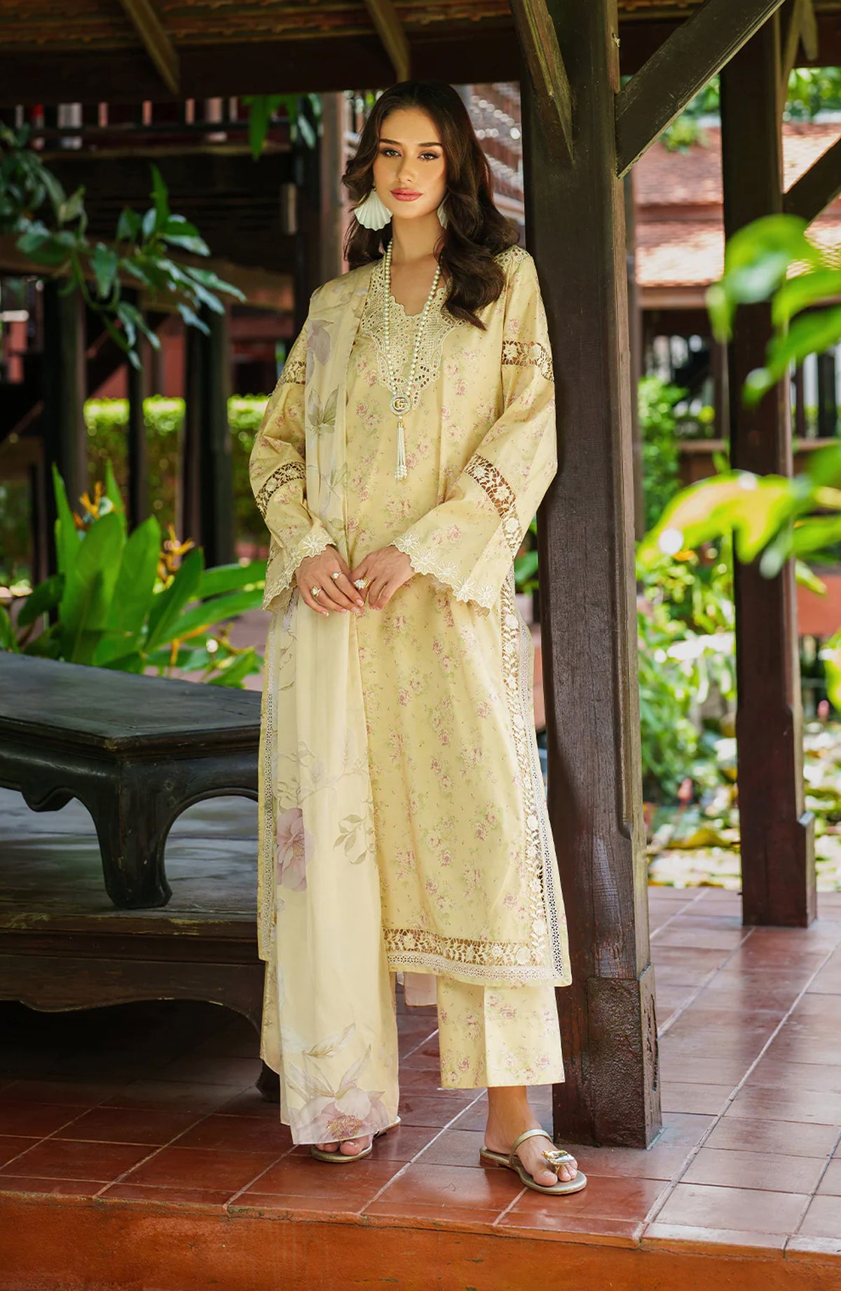 Iznik Exclusive Embroidered Lawn Unstitched 3 Piece Suit - UE-497 - IZN26EL - Butter Yellow - Summer Collection