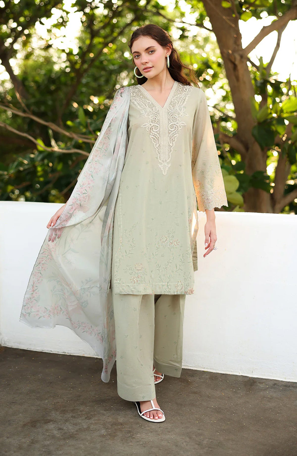 Iznik Exclusive Embroidered Lawn Unstitched 3 Piece Suit - UE-490 - IZN26EL - Pistachio Green - Summer Collection