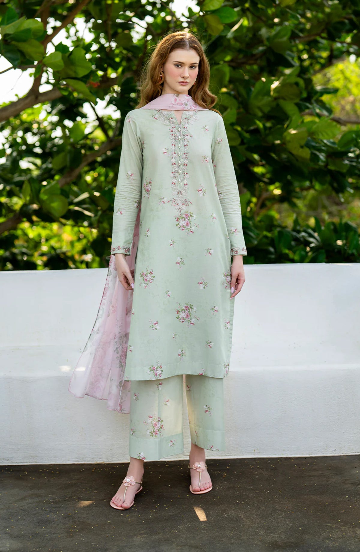 Iznik Exclusive Embroidered Lawn Unstitched 3 Piece Suit - UE-487 - IZN26EL - Mint Green - Summer Collection