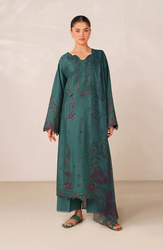Iznik Exclusive Embroidered Lawn Unstitched 3 Piece Suit - UE-626 - IZN26RM - Green - Ramadan Collection
