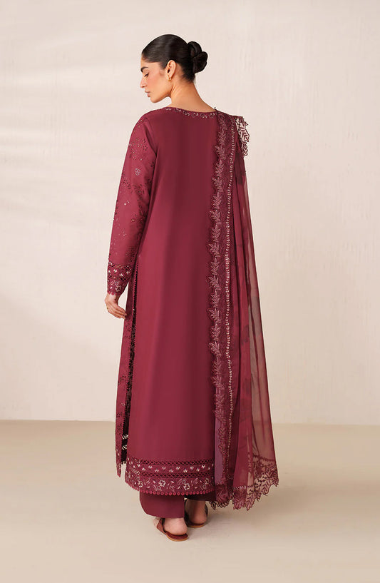 Iznik Exclusive Embroidered Lawn Unstitched 3 Piece Suit - UE-609 - IZN26RM - Maroon - Ramadan Collection