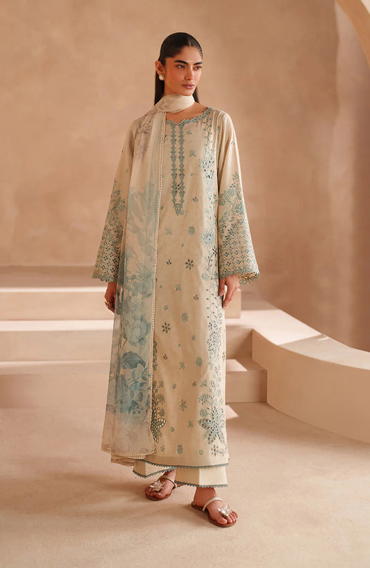 Iznik Exclusive Embroidered Lawn Unstitched 3 Piece Suit - UE-605 - IZN26RM - Fawn - Ramadan Collection