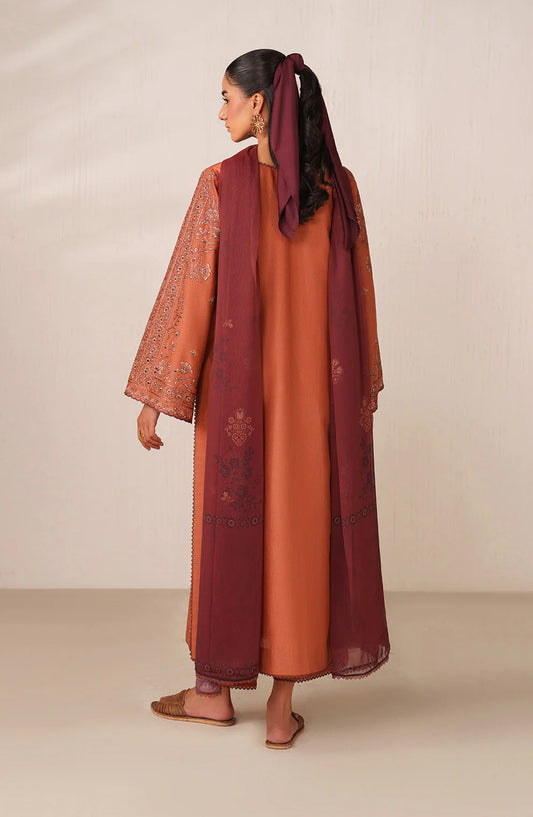 Iznik Exclusive Embroidered Lawn Unstitched 3 Piece Suit - UE-604 - IZN26RM - Orange - Ramadan Collection