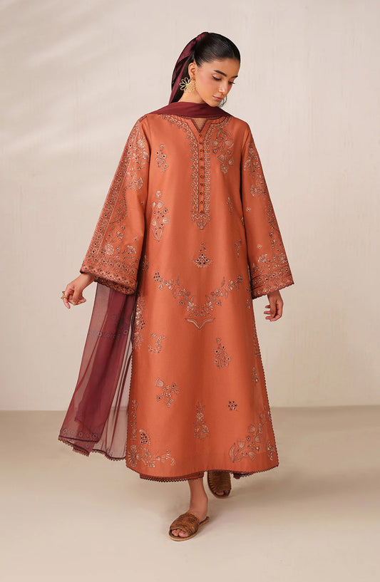 Iznik Exclusive Embroidered Lawn Unstitched 3 Piece Suit - UE-604 - IZN26RM - Orange - Ramadan Collection