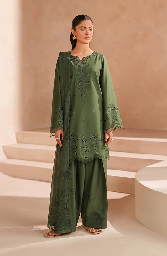 Iznik Exclusive Embroidered Lawn Unstitched 3 Piece Suit - UE-603 - IZN26RM - Green - Ramadan Collection