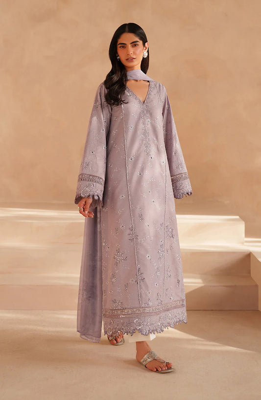 Iznik Exclusive Embroidered Lawn Unstitched 3 Piece Suit - UE-601 - IZN26RM - Purple - Ramadan Collection