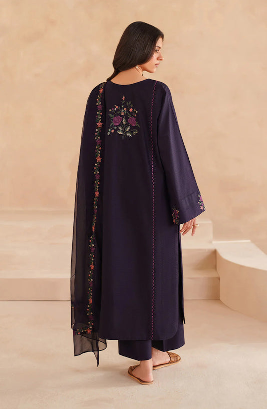 Iznik Exclusive Embroidered Lawn Unstitched 3 Piece Suit - UE-599 - IZN26RM - Purple - Ramadan Collection