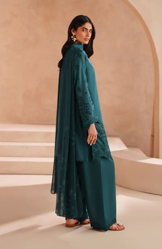 Iznik Exclusive Embroidered Lawn Unstitched 3 Piece Suit - UE-594 - IZN26RM - Teal - Ramadan Collection