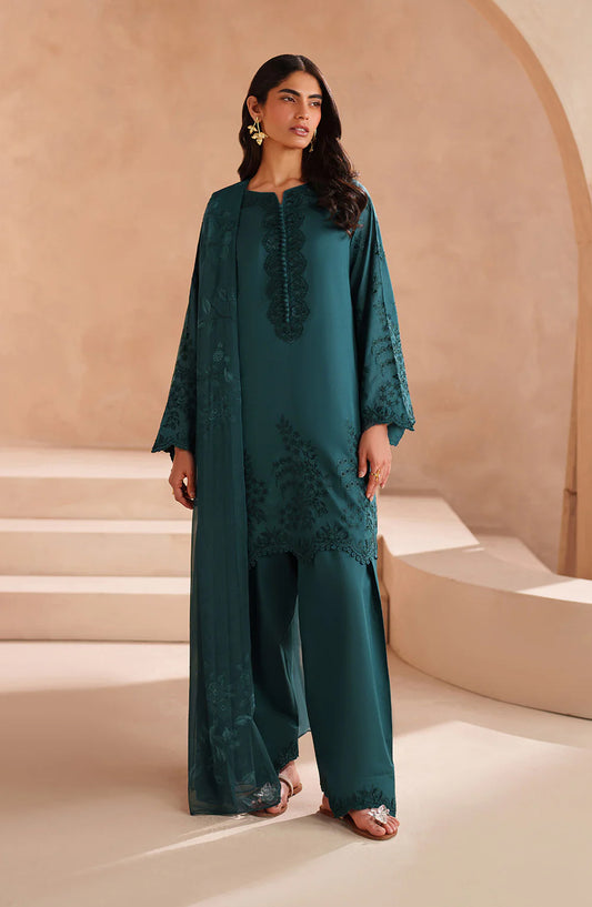 Iznik Exclusive Embroidered Lawn Unstitched 3 Piece Suit - UE-594 - IZN26RM - Teal - Ramadan Collection