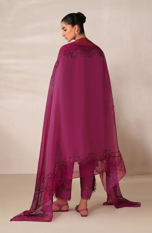 Iznik Exclusive Embroidered Lawn Unstitched 3 Piece Suit - UE-593 - IZN26RM - Pink - Ramadan Collection