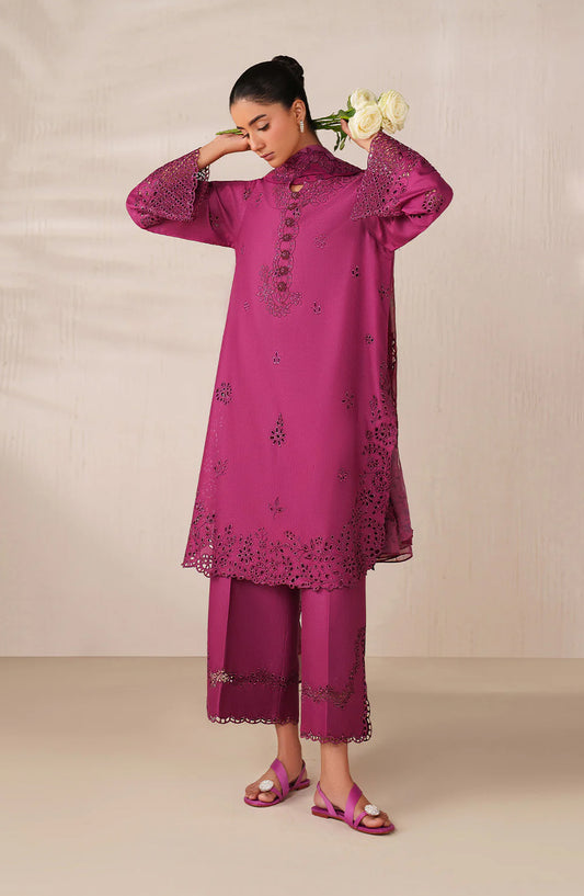 Iznik Exclusive Embroidered Lawn Unstitched 3 Piece Suit - UE-593 - IZN26RM - Pink - Ramadan Collection