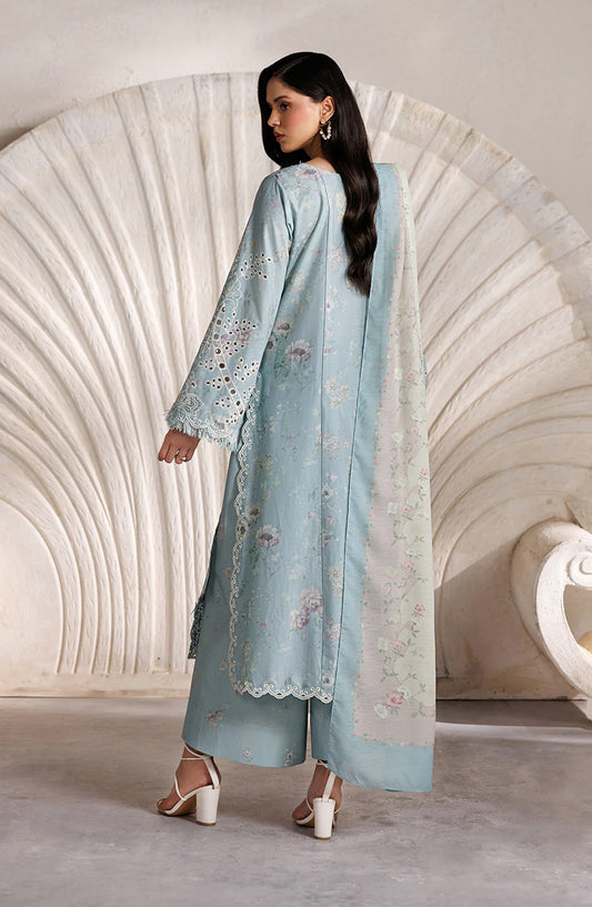 Iznik Festive Embroidered Lawn Unstitched 3 Piece Suit - IBE-10 - IZN26FSL - Blue - Summer Collection