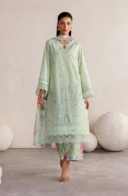 Iznik Festive Embroidered Lawn Unstitched 3 Piece Suit - IBE-06 - IZN26FSL - Green - Summer Collection