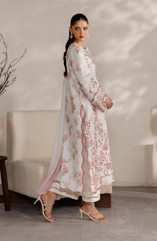 Iznik Festive Embroidered Lawn Unstitched 3 Piece Suit - IBE-04 - IZN26FSL - White - Summer Collection