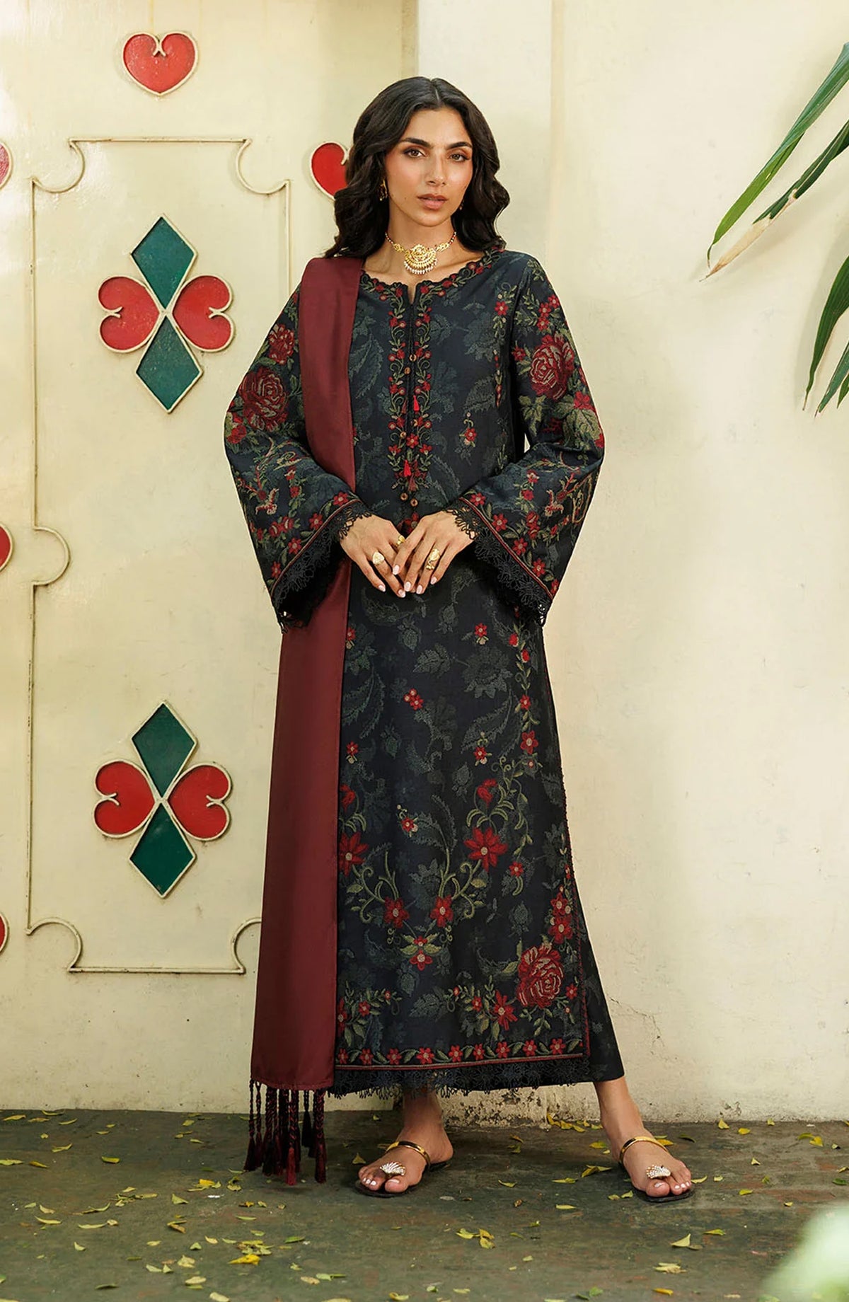 Iznik Pre Fall Embroidered Viscose Linen Unstitched 3 Piece Suit - IPF-31 - IZN26PF - Black - Winter Collection