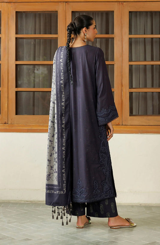 Iznik Pre Fall Embroidered Viscose Linen Unstitched 3 Piece Suit - IPF-30 - IZN26PF - Indigo - Winter Collection