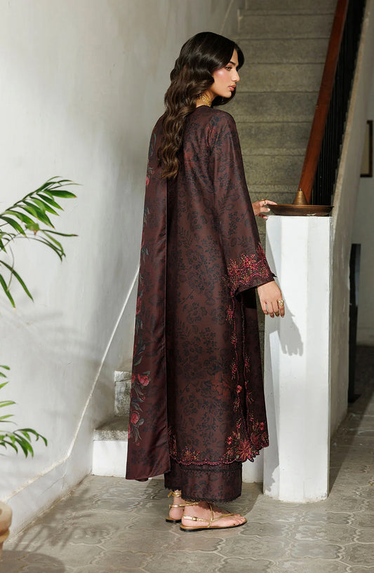 Iznik Pre Fall Embroidered Viscose Linen Unstitched 3 Piece Suit - IPF-29 - IZN26PF - Burgundy - Winter Collection
