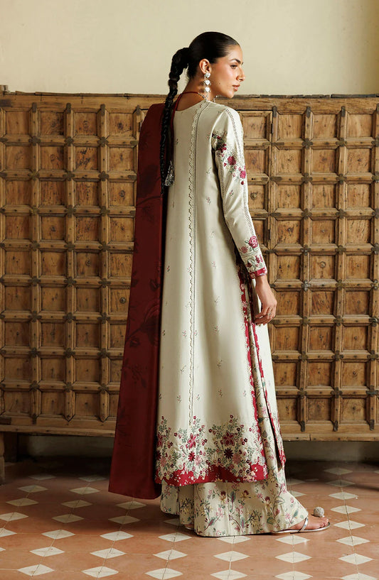 Iznik Pre Fall Embroidered Viscose Linen Unstitched 3 Piece Suit - IPF-28 - IZN26PF - Ash-White - Winter Collection