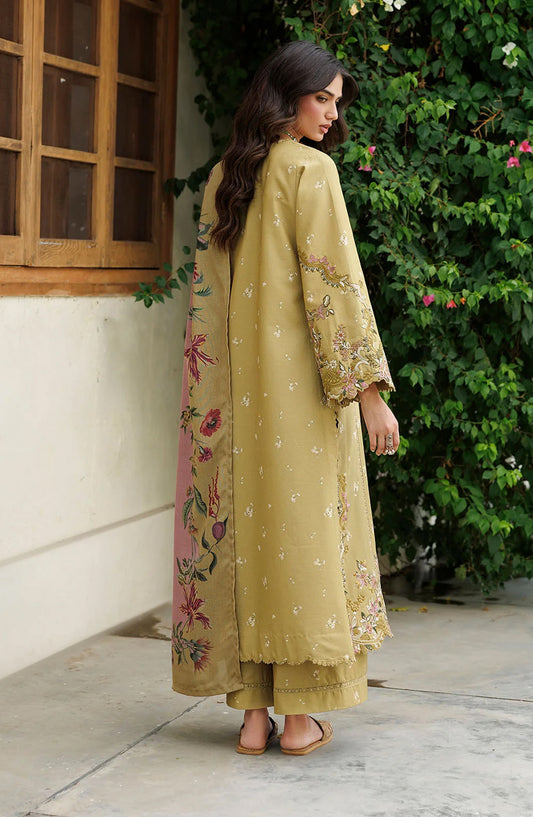 Iznik Pre Fall Embroidered Viscose Linen Unstitched 3 Piece Suit - IPF-23 - IZN26PF - Mustard - Winter Collection