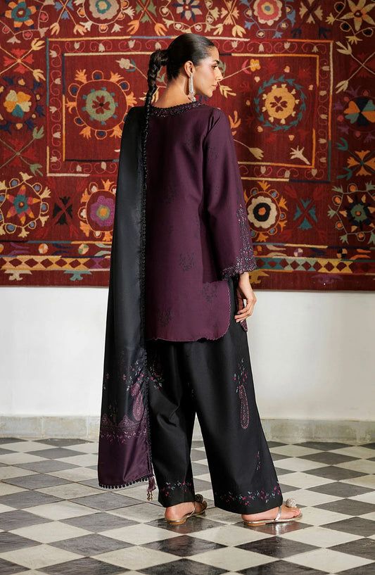 Iznik Pre Fall Embroidered Viscose Linen Unstitched 3 Piece Suit - IPF-22 - IZN26PF - Plum - Winter Collection