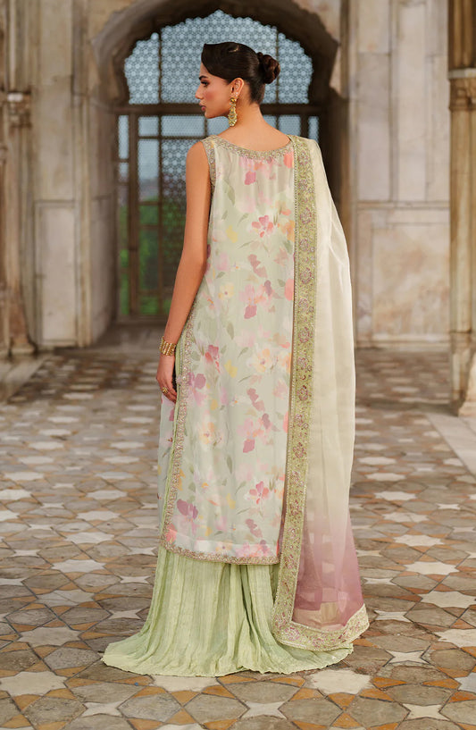 Iznik Embroidered Chiffon Unstitched 3 Piece Suit - UE-549 - IZN25PRF - Green - Formals Collection