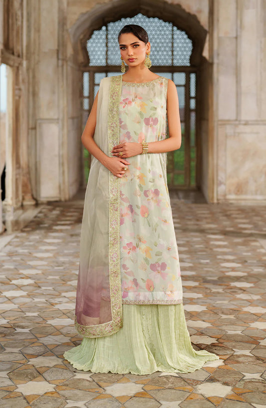 Iznik Embroidered Chiffon Unstitched 3 Piece Suit - UE-549 - IZN25PRF - Green - Formals Collection