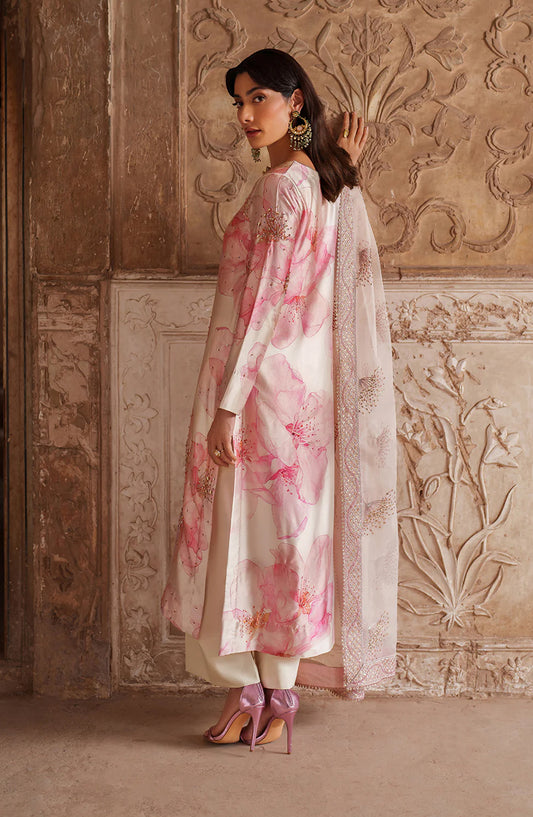 Iznik Embroidered Charmeuse Unstitched 3 Piece Suit - UE-547 - IZN25PRF - Pink - Formals Collection