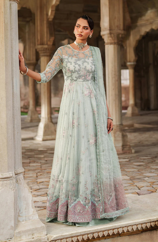 Iznik Embroidered Net Unstitched 3 Piece Suit - UE-553 - IZN25PRF - Blue - Formals Collection