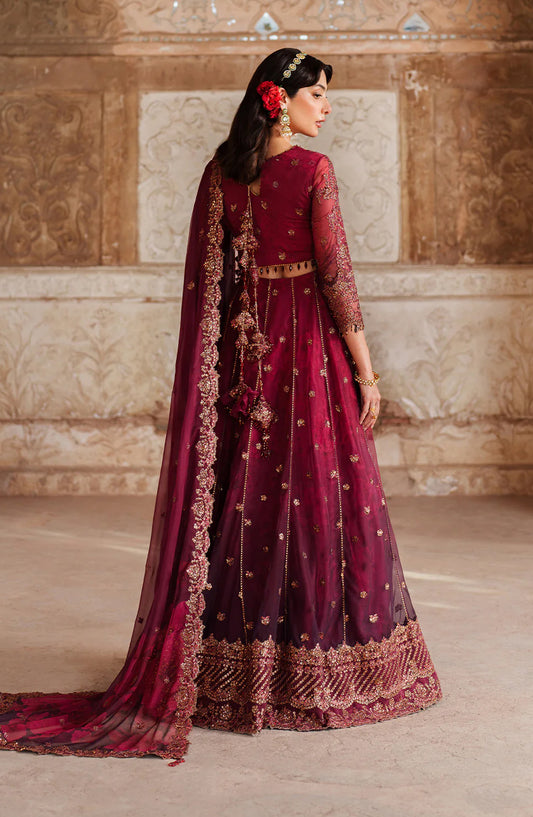Iznik Embroidered Chiffon Unstitched 3 Piece Suit - UE-554 - IZN25PRF - Red - Formals Collection