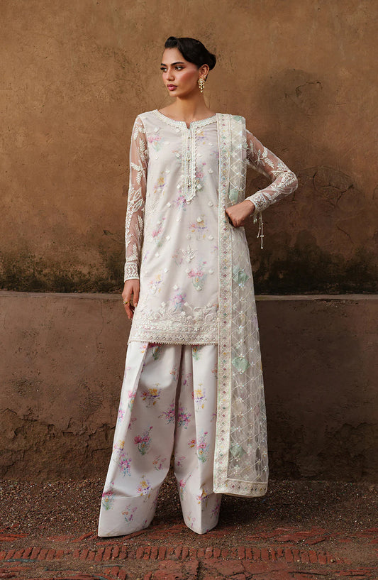 Iznik Embroidered Net Unstitched 3 Piece Suit - UE-534 - IZN25PRF - Pink - Formals Collection
