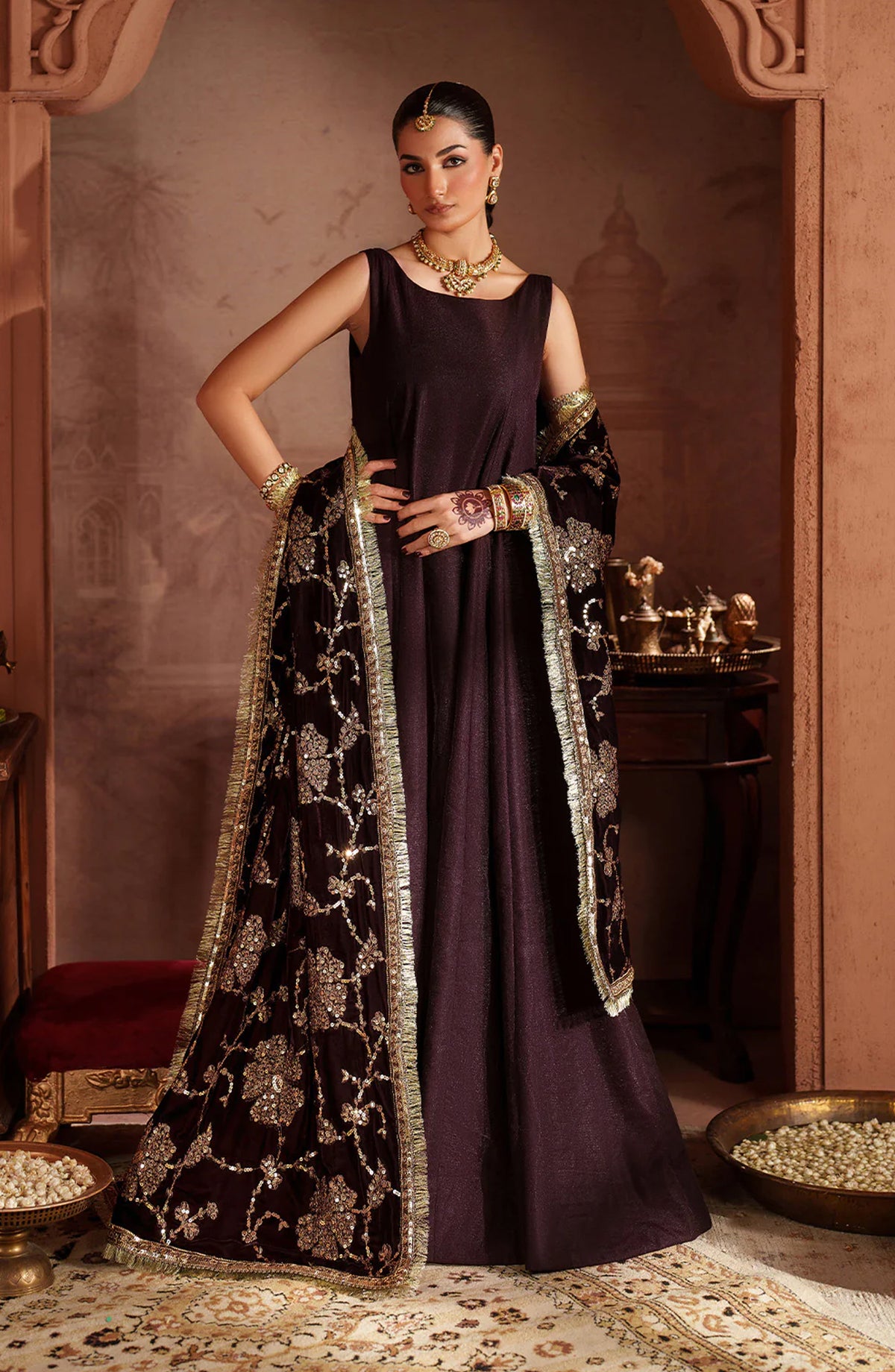 Iznik Raagni Formals Embroidered Net Unstitched 3 Piece Suit - IV-63 - IZN25RGN - Purple - Winter Collection
