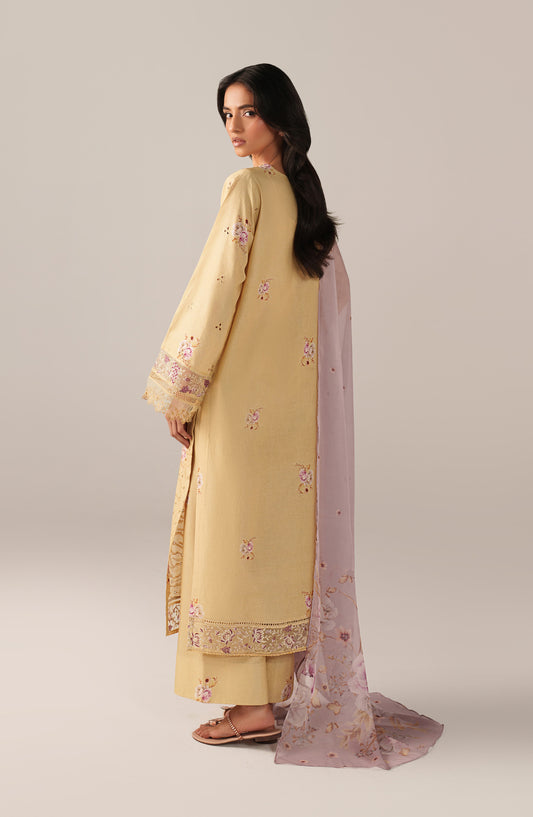 Iznik Embroidered Lawn Unstitched 3 Piece Suit - SS-11 - IZN26SP - Yellow - Spring Summer Collection