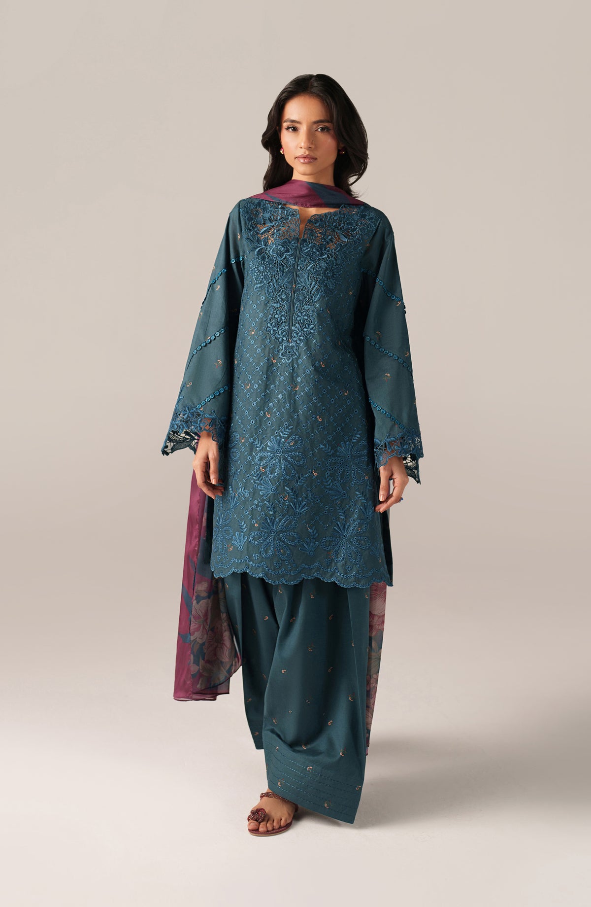 Iznik Embroidered Lawn Unstitched 3 Piece Suit - SS-10 - IZN26SP - Blue - Spring Summer Collection