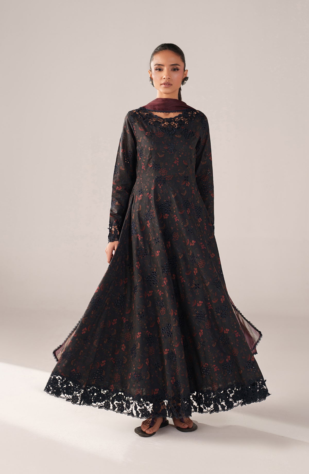Iznik Embroidered Lawn Unstitched 3 Piece Suit - SS-09 - IZN26SP - Black - Spring Summer Collection