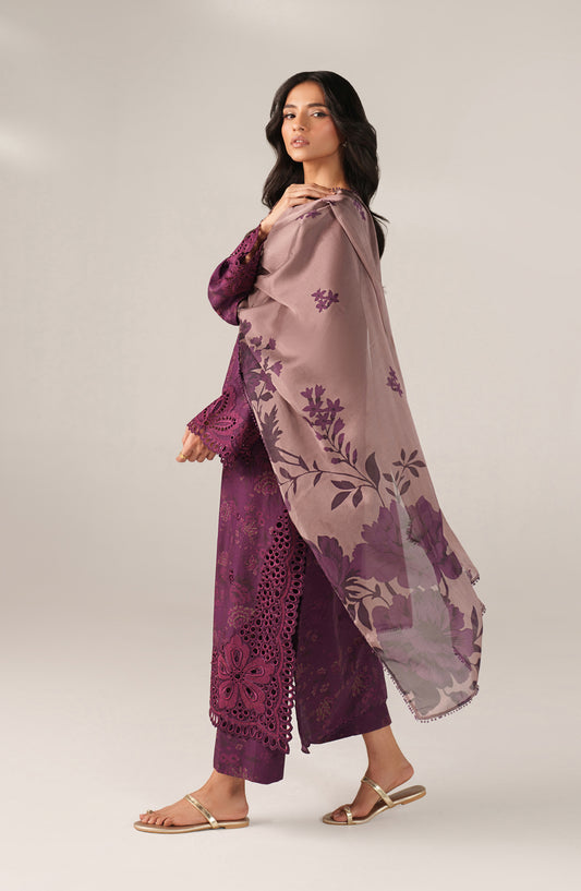 Iznik Embroidered Lawn Unstitched 3 Piece Suit - SS-08 - IZN26SP - Purple - Spring Summer Collection